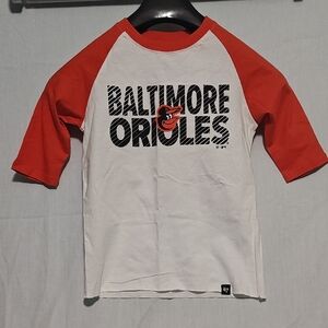 47 Kids Baltimore Orioles Raglan Tee - White and Orange